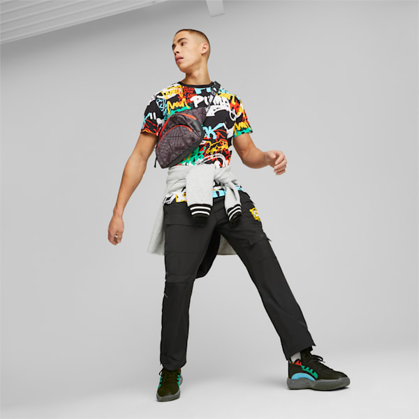 メンズ バスケットボール GRAFFITI 半袖 Tシャツ, PUMA Black-Multi Print, extralarge-JPN