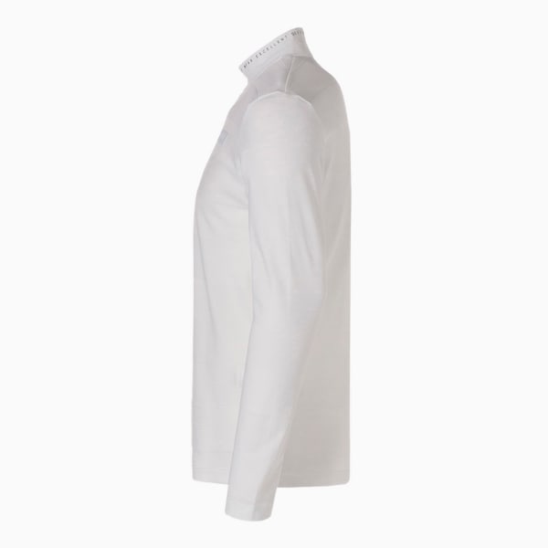 メンズ ゴルフ EGW ジャガード 長袖 モックネック シャツ, Bright White