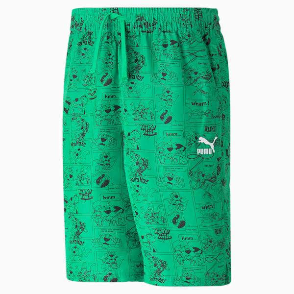 Classics Super Men's Regular Fit Shorts, Grassy Green-AOP, extralarge-IND