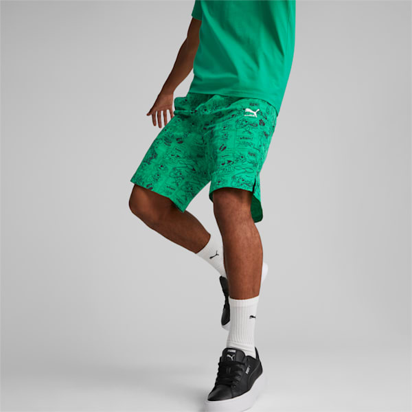 Classics Super PUMA Men's Regular Fit Shorts, Grassy Green-AOP, extralarge-IND