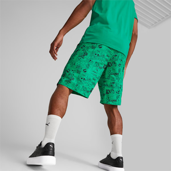 Classics Super Men's Regular Fit Shorts, Grassy Green-AOP, extralarge-IND
