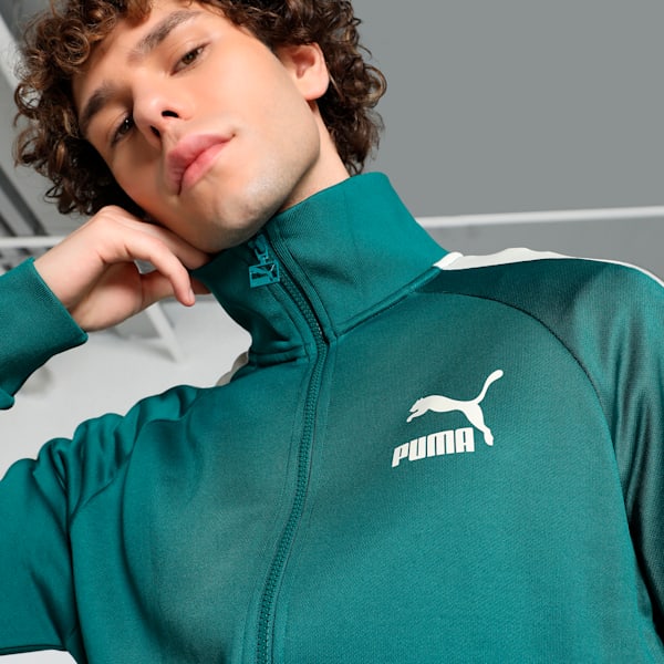 T7 Iconic Men's Regular Fit Track Jacket, Cold Green, extralarge-IND