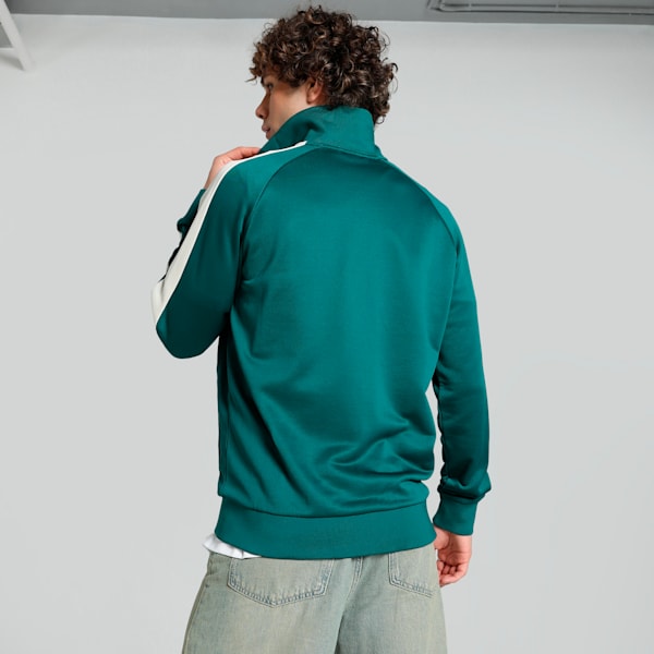 T7 Iconic Men's Regular Fit Track Jacket, Cold Green, extralarge-IND