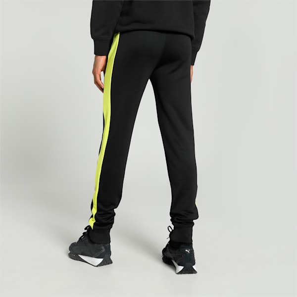 T7 Iconic Men's Slim Fit Track Pants, PUMA Black-Lime Sheen, extralarge-IND