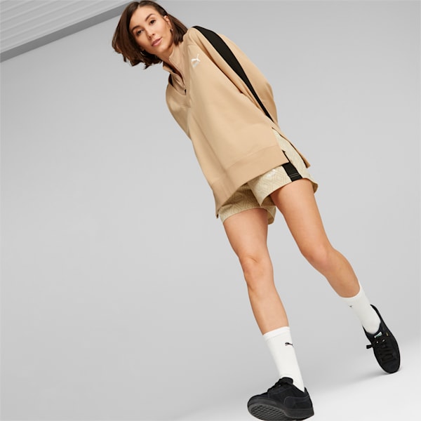 ウィメンズ T7 トレンド 7ETTER Vネック スウェットシャツ, Dusty Tan, extralarge-JPN