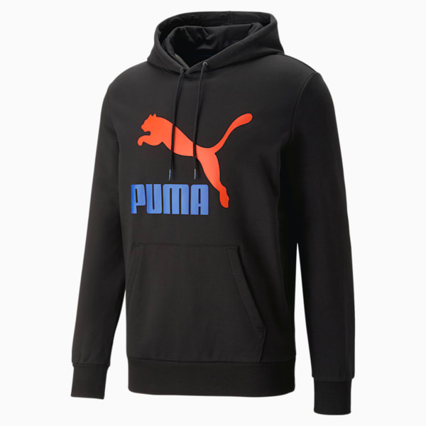 Sudadera con  gorra para hombre Classics Logo, PUMA Black-Royal Sapphire, extralarge