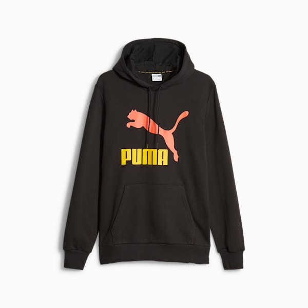 Classics Logo Hoodie Men, PUMA Black-Hot Heat, extralarge