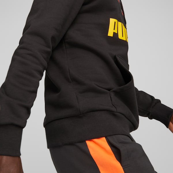 Classics Logo Hoodie Men, PUMA Black-Hot Heat, extralarge