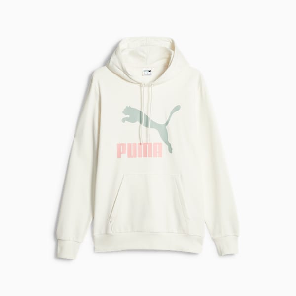 Classics Logo Hoodie Men, Warm White-Green Fog, extralarge