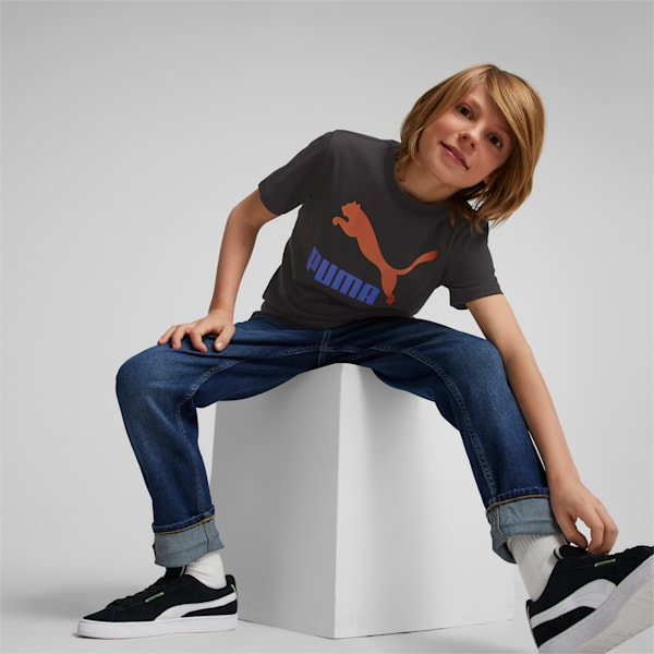 Classics Logo Boys' T-Shirt, PUMA Black, extralarge-IND