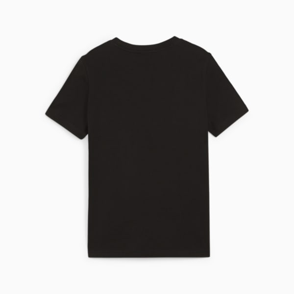 Classics Logo Boys' T-Shirt, PUMA Black-Turquoise Surf, extralarge-AUS