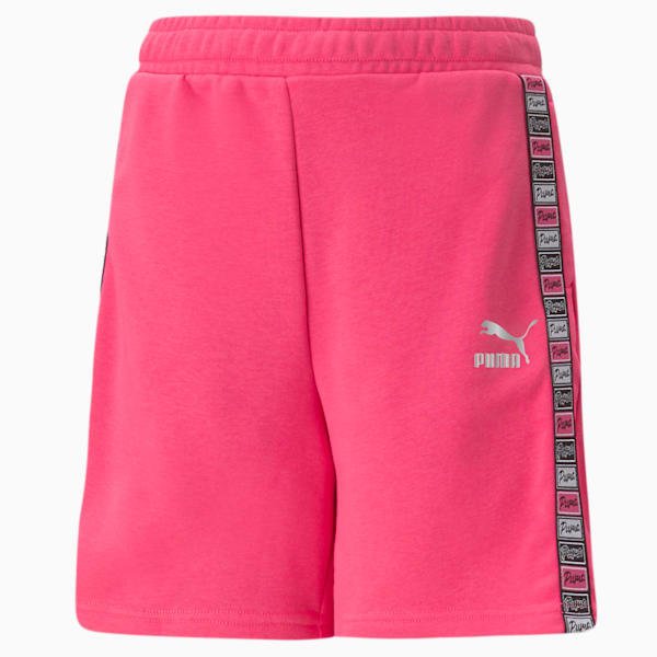 Ruleb High Waisted Girls Shorts, Glowing Pink, extralarge-IND