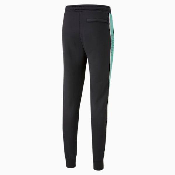 T7 Sport Men's Slim Fit Track Pants, PUMA Black-Mint, extralarge-IND
