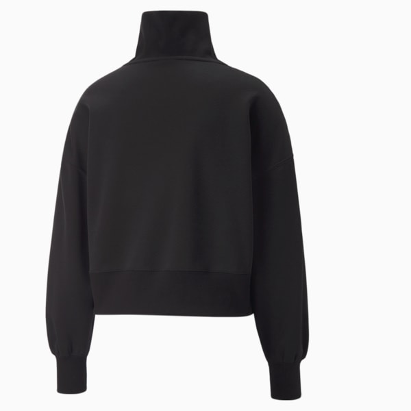 Infuse Women's Half-Zip Oversized Sweatshirt, Puma Black