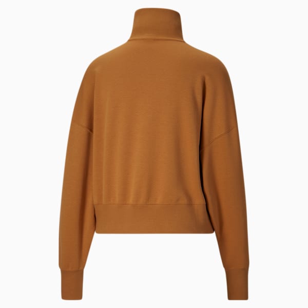 Sudadera sobredimensionada con media cremallera para mujer Infuse, Desert Tan, extralarge