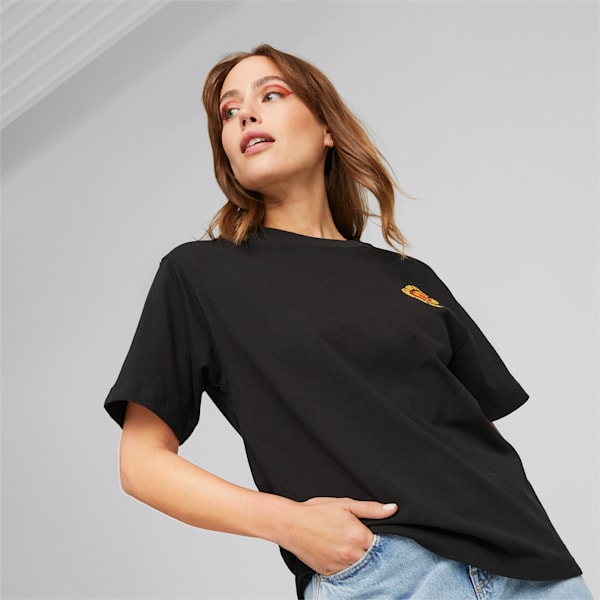 DOWNTOWN Graphic Women's Relaxed Fit T-Shirt, PUMA Black, extralarge-IND
