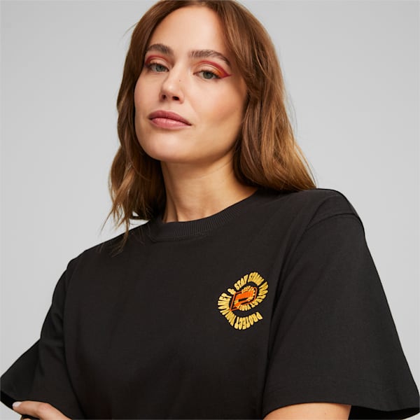 Camiseta estampada Downtown Relaxed para mujer, PUMA Black, extralarge