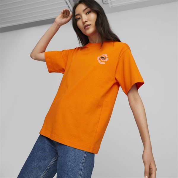 DOWNTOWN Graphic Women's Relaxed Fit T-Shirt, Cayenne Pepper, extralarge-IDN