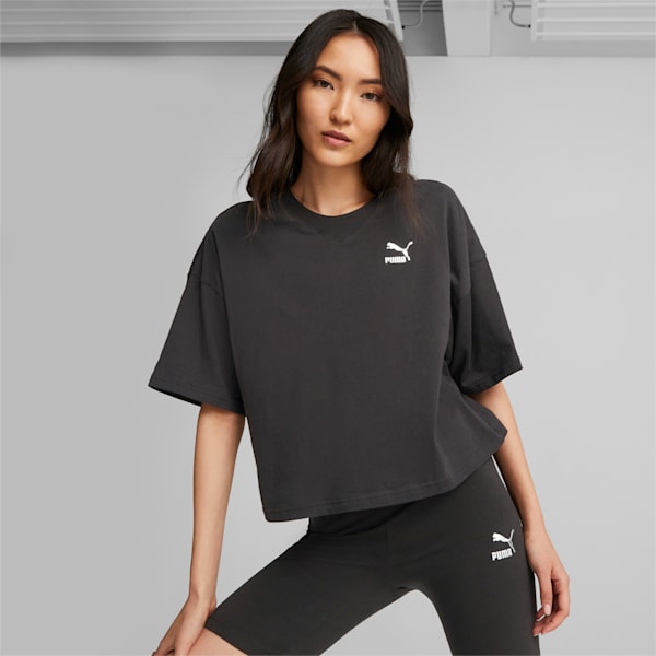 DARE TO Women's Oversized T-Shirt, PUMA Black, extralarge-IND