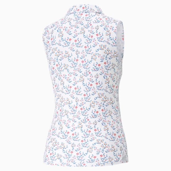Micro Floral SL Golf Polo Shirt Youth, Bright White-Loveable, extralarge-GBR
