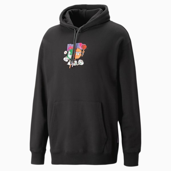 PUMA X 8ENJAMIN Men's Relaxed Fit Hoodie, PUMA Black, extralarge-IND