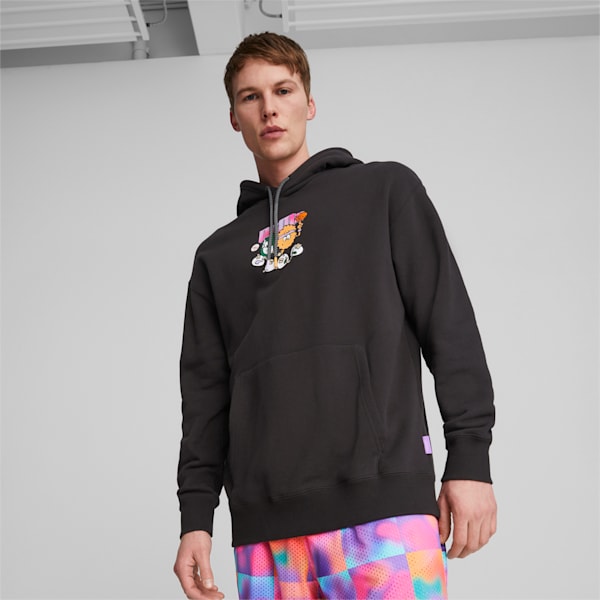 PUMA X 8ENJAMIN Men's Relaxed Fit Hoodie, PUMA Black, extralarge-IND