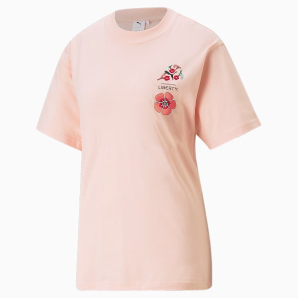 PUMA x LIBERTY Women's Graphic Tee, Rose Dust, extralarge