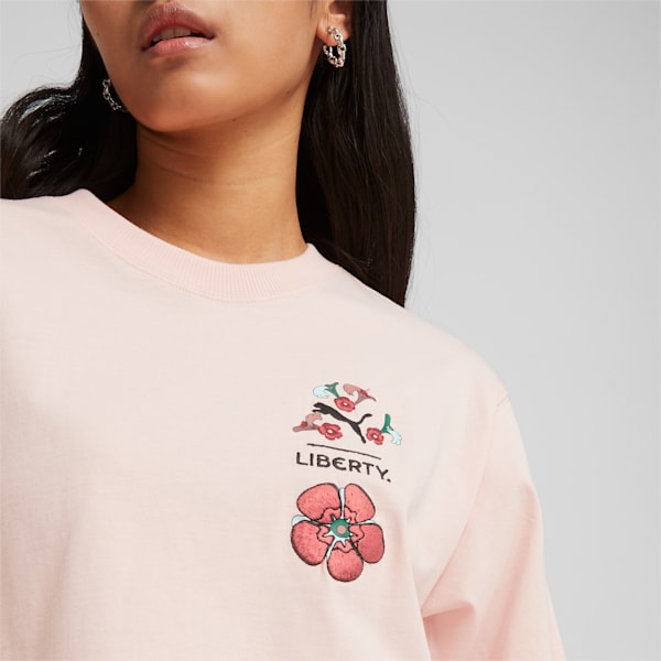 PUMA x LIBERTY Women's Graphic Tee, Rose Dust, extralarge