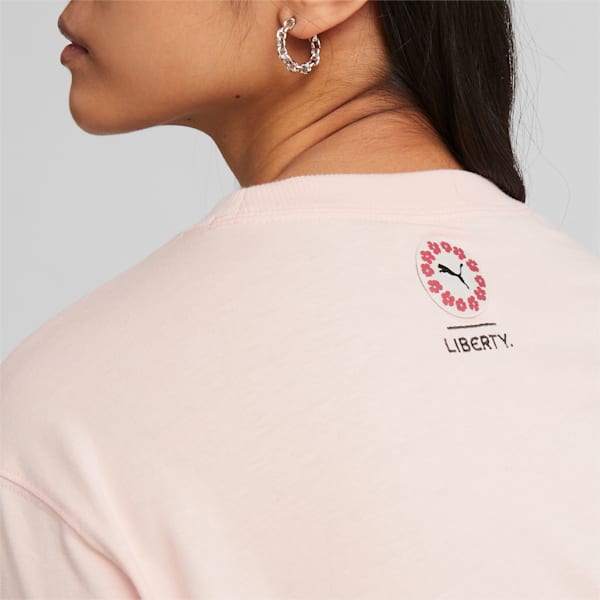 PUMA x LIBERTY Women's Graphic Tee, Rose Dust, extralarge