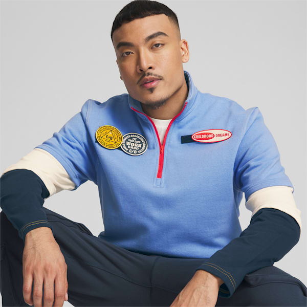 PUMA x CHILDHOOD DREAMS Dreaming Men's Quarter-Zip, Day Dream-Pristine-Dark Night, extralarge