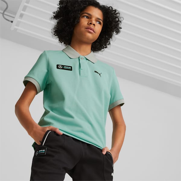 Mercedes AMG Petronas 2-tone Youth Polo, Mercedes Team Silver