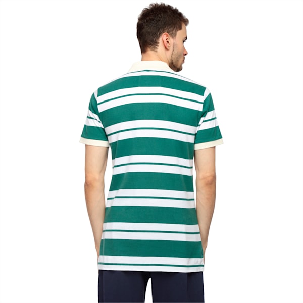 Striped Polo, posy green-white-whisper white, extralarge-IND