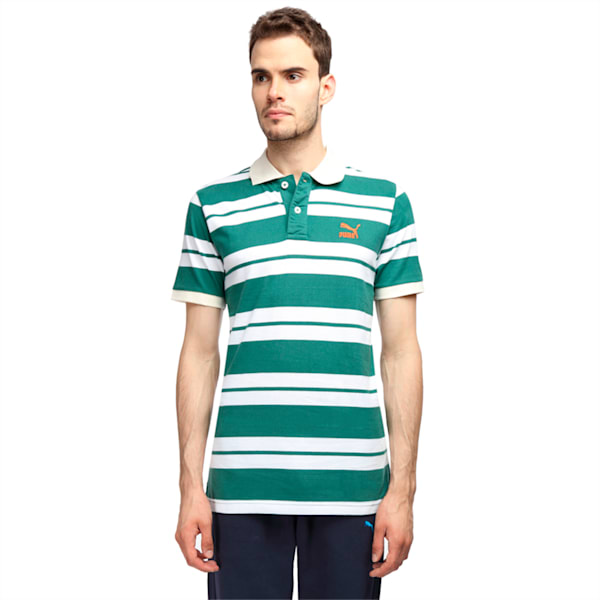 Striped Polo, posy green-white-whisper white, extralarge-IND