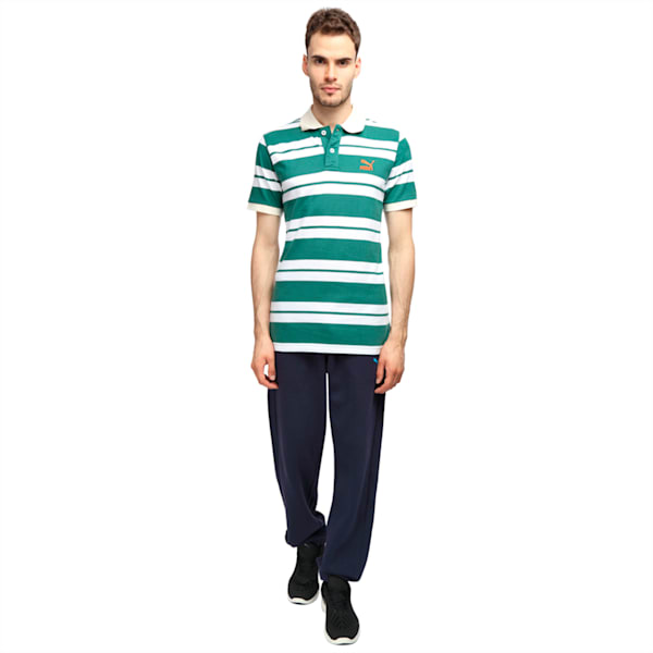 Striped Polo, posy green-white-whisper white, extralarge-IND