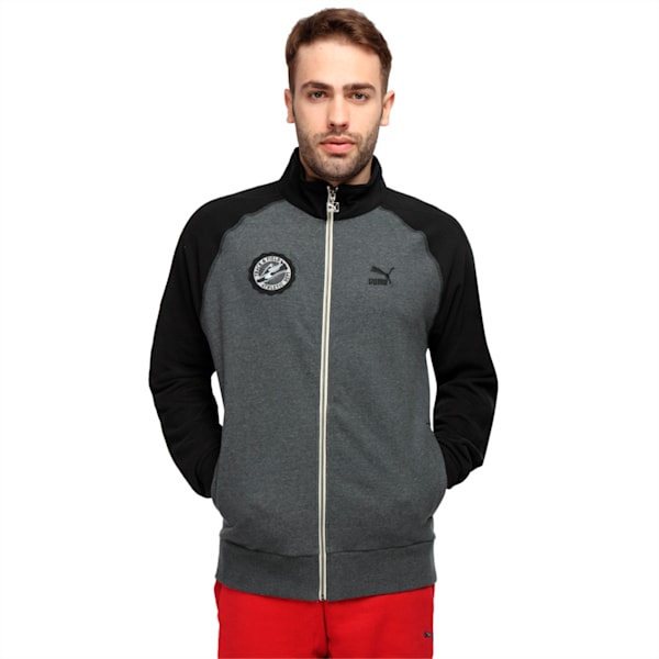 Varsity Track Jacket, dark gray heather, extralarge-IND