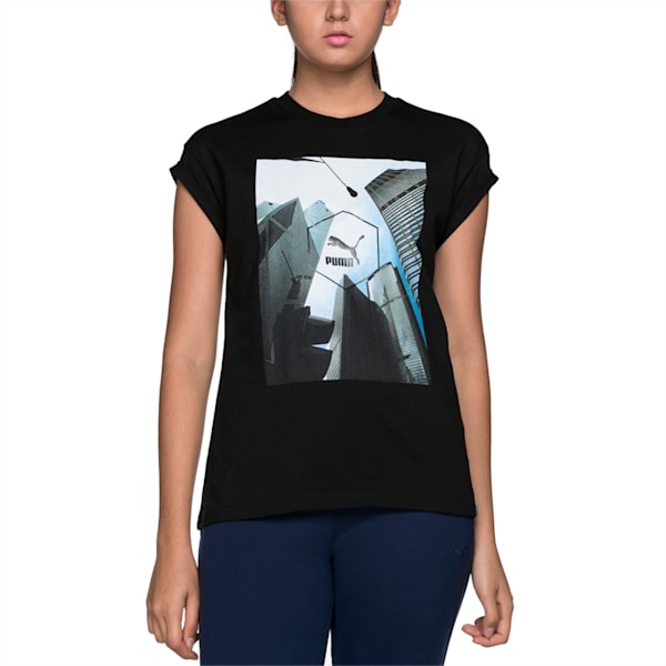 Women's Brand Plus T-Shirt, Cotton Black, extralarge-IND