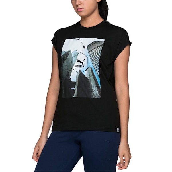 Women's Brand Plus T-Shirt, Cotton Black, extralarge-IND