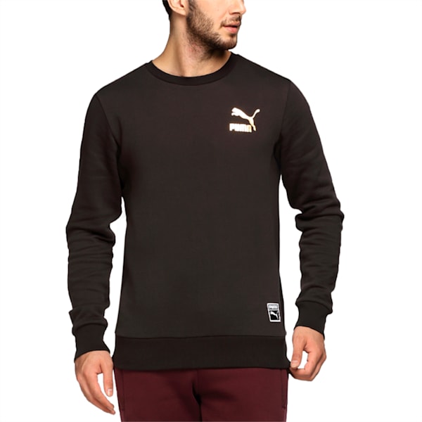 Archive Logo Men's Fleece Sweater, Puma Black, extralarge-IND