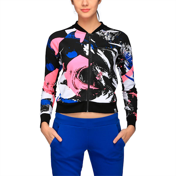 Archive Women's Logo T7 Track Jacket, Puma White-AOP, extralarge-IND