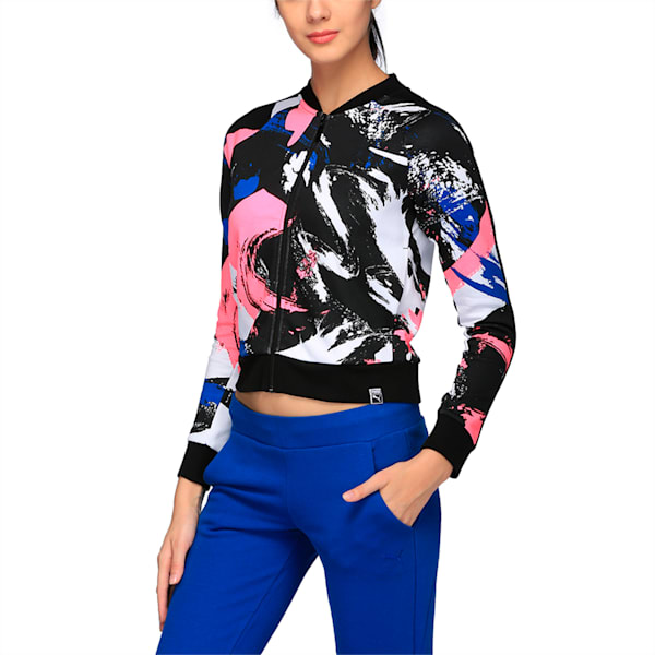 Archive Women's Logo T7 Track Jacket, Puma White-AOP, extralarge-IND