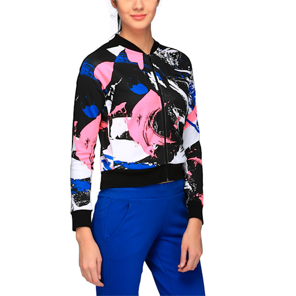 Archive Women's Logo T7 Track Jacket, Puma White-AOP, extralarge-IND