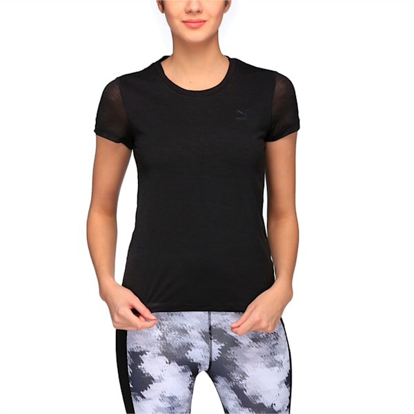Archive Women's Overlay T-Shirt, Puma Black, extralarge-IND