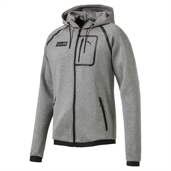 MERCEDES AMG PETRONAS Men's Full Zip Hoodie, Medium Gray Heather, extralarge-IND