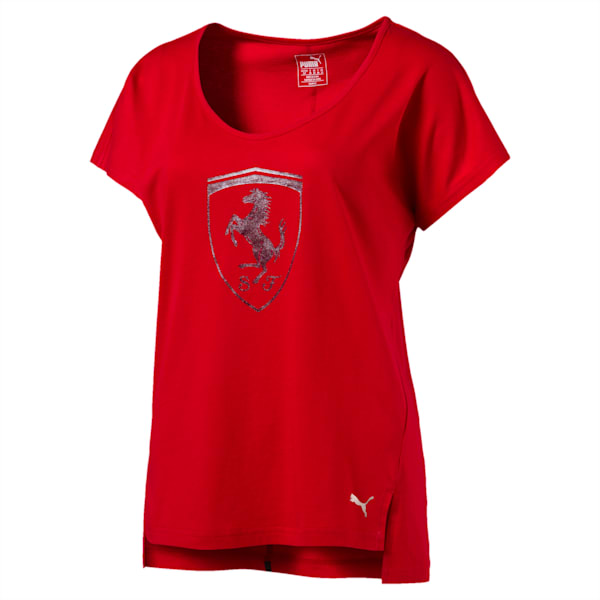 Ferrari Women’s Big Shield Women's T-Shirt, Rosso Corsa, extralarge-IND