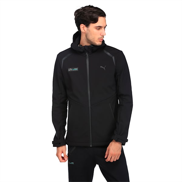 MERCEDES AMG PETRONAS Men's Vent Softshell Jacket, Puma Black, extralarge-IND