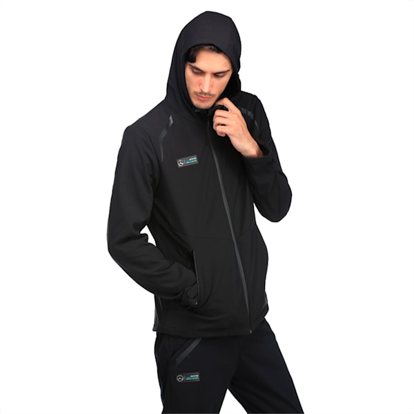 MERCEDES AMG PETRONAS Men's Vent Softshell Jacket, Puma Black, extralarge-IND
