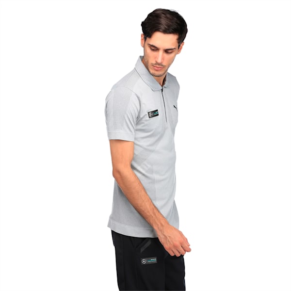 MERCEDES AMG PETRONAS Men's evoKNIT Polo, Mercedes Team Silver Heather, extralarge-IND