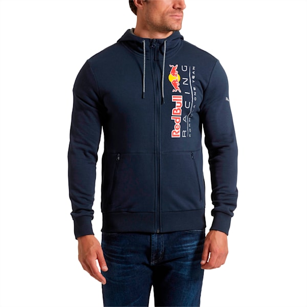 Red Bull Racing Lifestyle Men's Hooded Sweat Jacket, Total Eclipse, extralarge