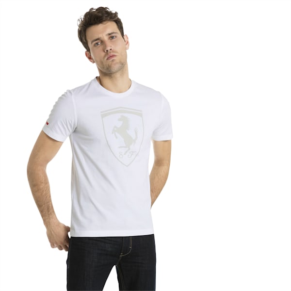 Ferrari Big Shield Men's T-Shirt, Puma White, extralarge
