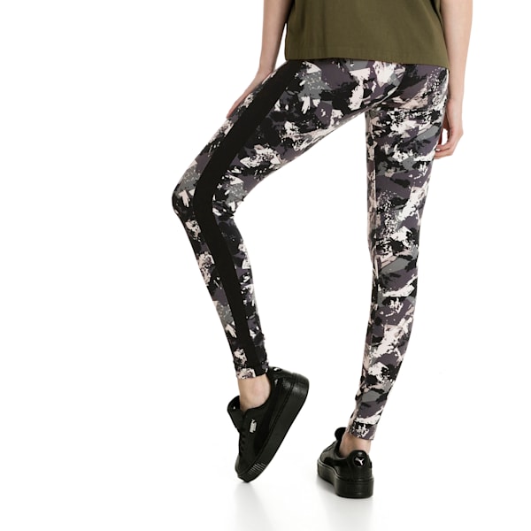 Classics Women's AOP Archive Logo T7 Leggings, Cotton Black-AOP, extralarge